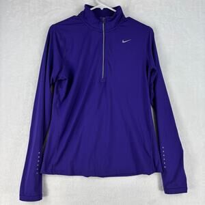 Nike Element Dri-Fit Half-Zip Women’s Running Top Size Medium Purple Long Sleeve